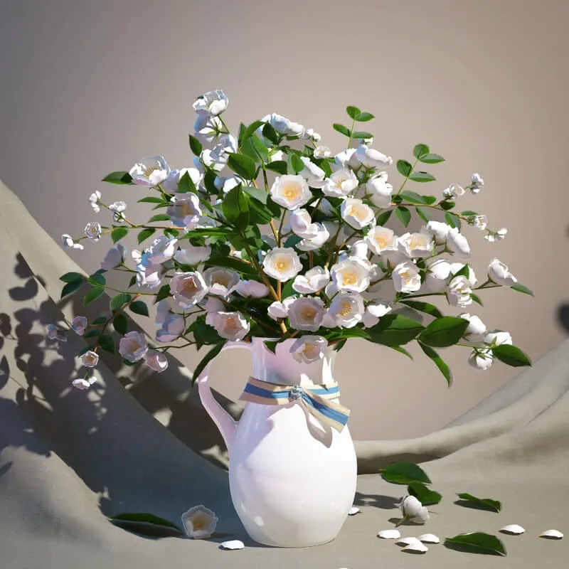 decoration – Bouquet of jasmine 01 3D Model decoration – Bouquet of jasmine 01 3D Model