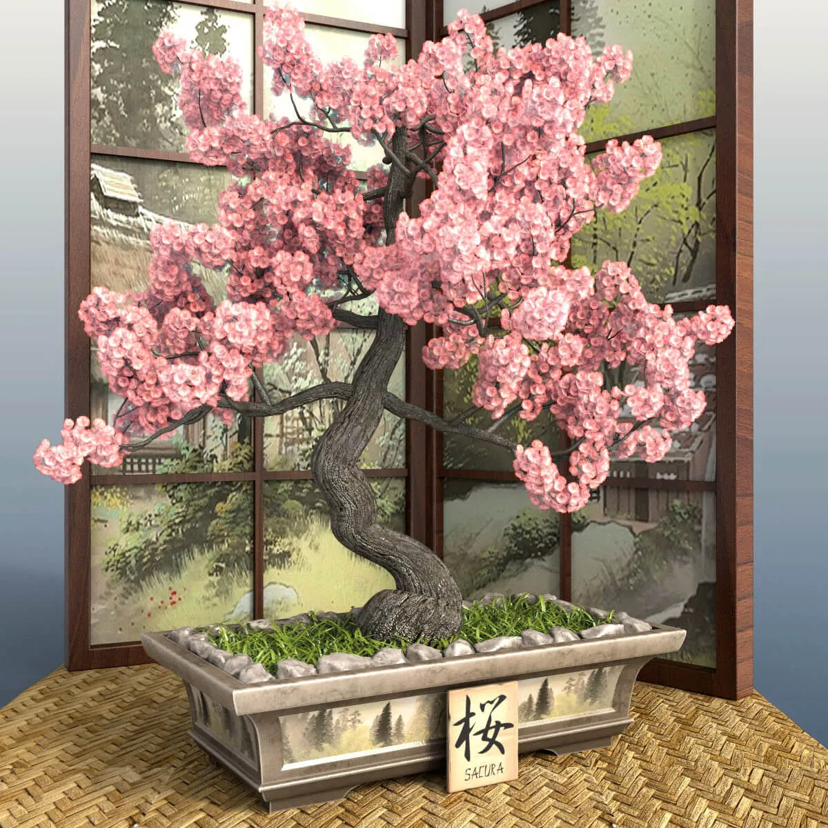 decoration – Bouquet of sakura in a vase 02 3D Model
