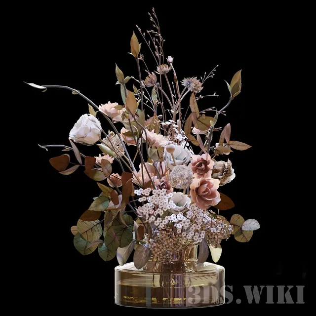 decoration – Bouquet with dry branches plants and flowers 3D Model decoration – Bouquet with dry branches plants and flowers 3D Model