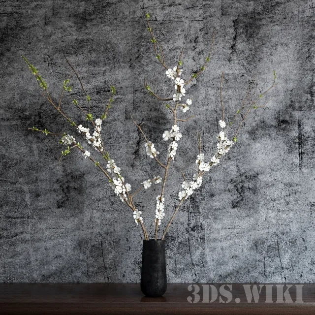 decoration – Branches of flowering trees in a vase 3D Model