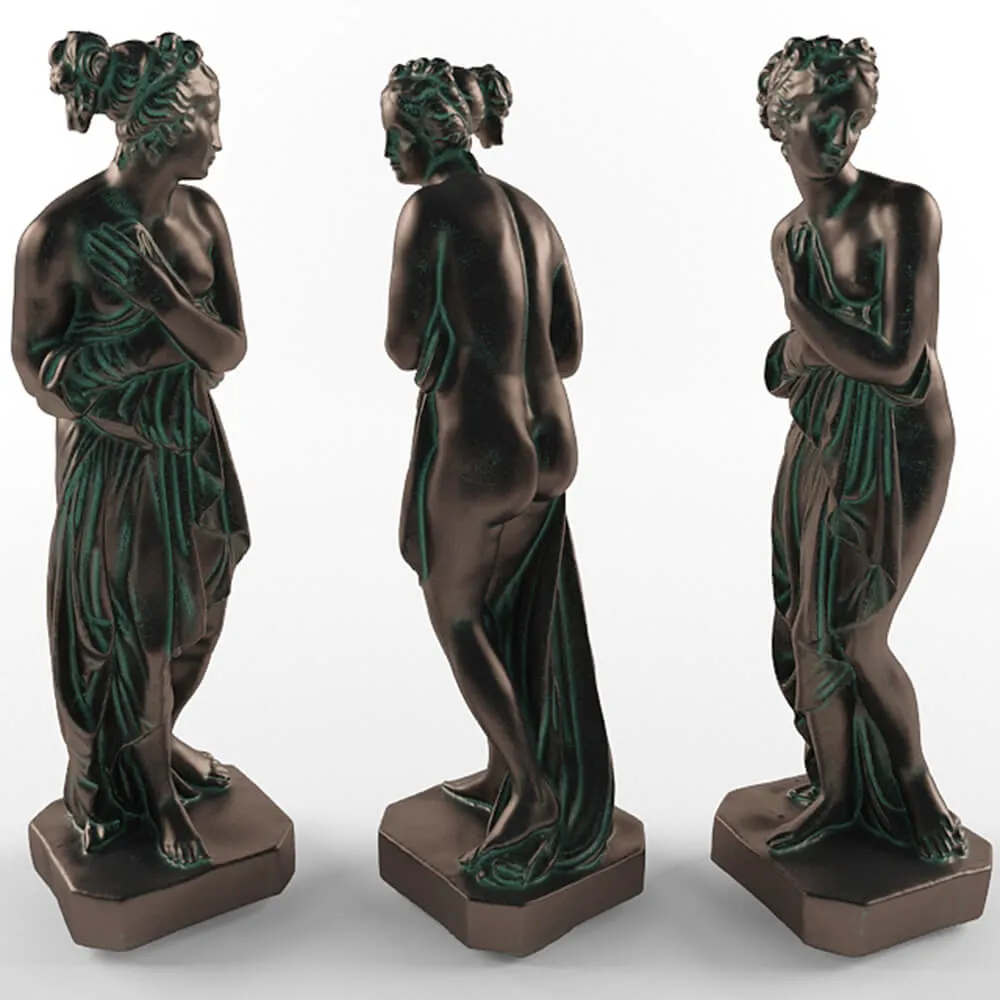 decoration – Bronze statue of a woman 3D Model