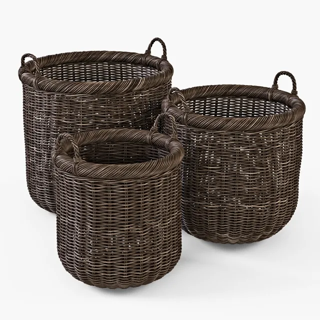 decoration – Brown basket 007 3D Model decoration – Brown basket 007 3D Model