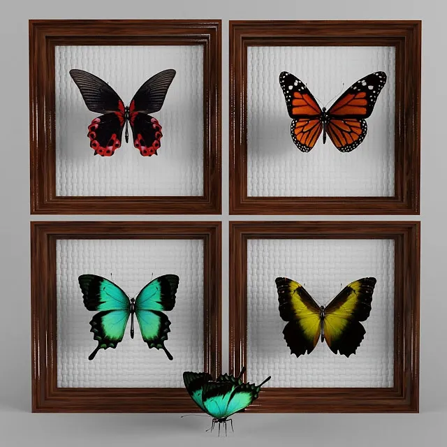 decoration – Butterflies 01 3D Model
