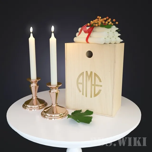 decoration – Candle decorative set 3D Model