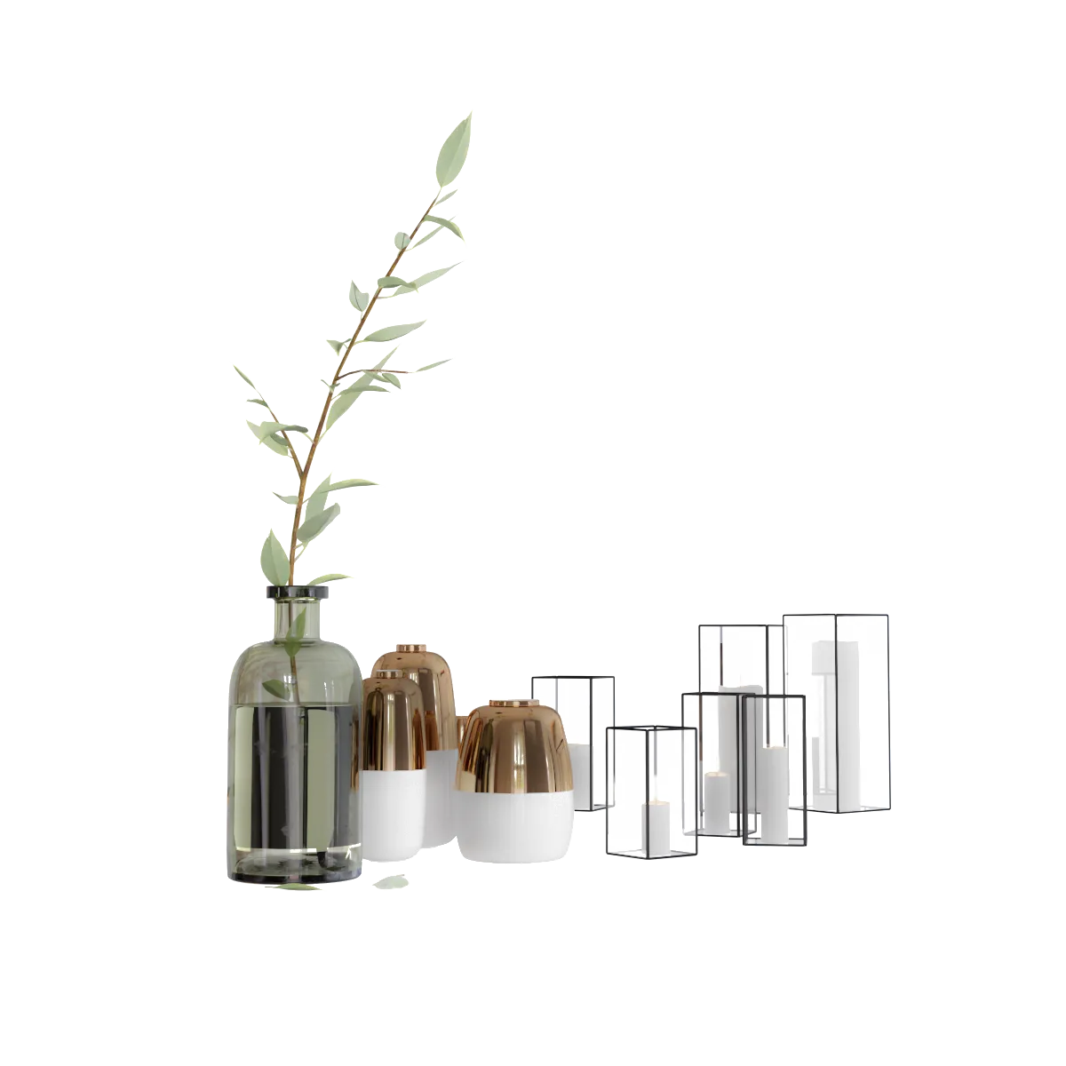 decoration – Candles decor set 3D Model