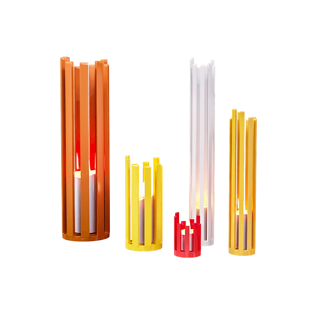 decoration – Candles with beautiful candlesticks 3D Model