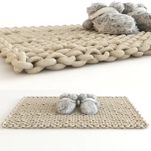 decoration – Carpet and slippers 3D Model