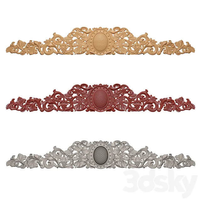 Decoration cartouche vineyard for CNC 3D Model Decoration cartouche vineyard for CNC 3D Model