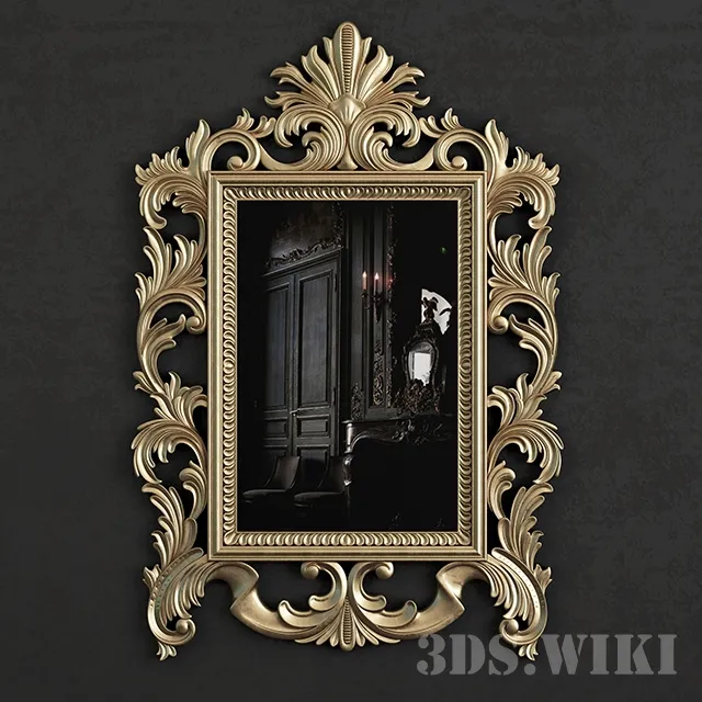 decoration – Carving wall mirror 3D Model