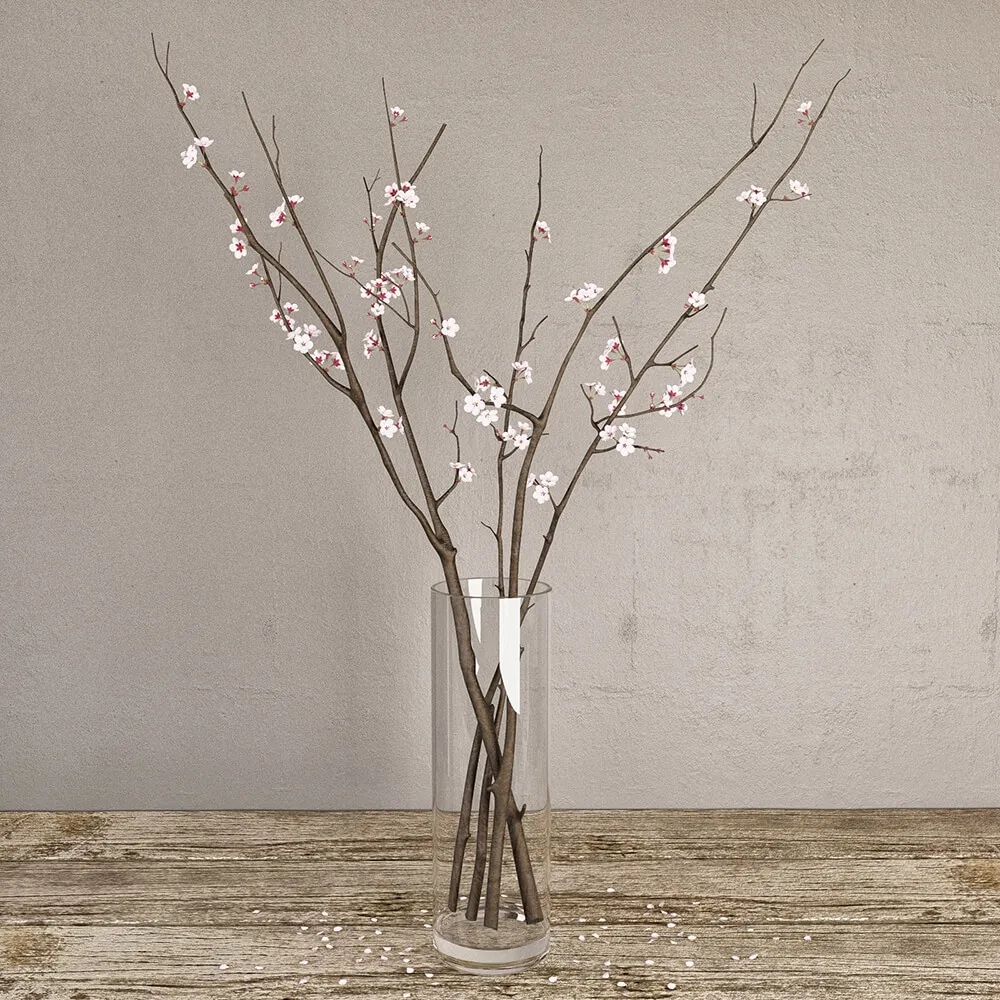 decoration – Cherry branches 3D Model