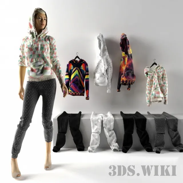 decoration – Chic Geometric Print Hoodie 3D Model