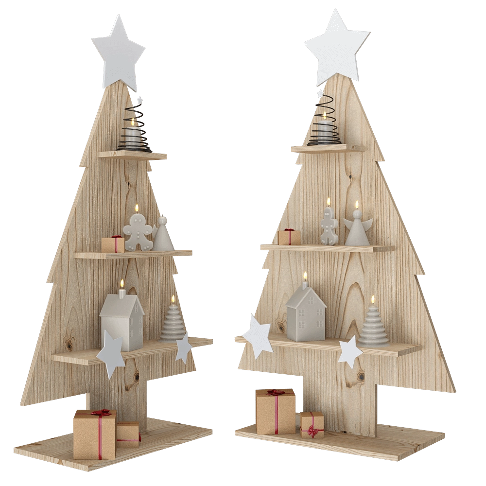 decoration – Christmas tree and candles 3D Model