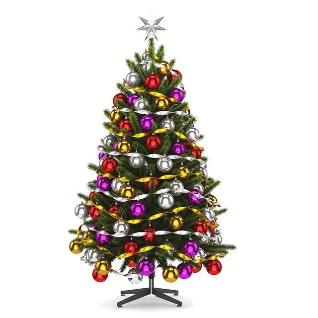 decoration – Christmas tree with silver serpentine 3D Model decoration – Christmas tree with silver serpentine 3D Model