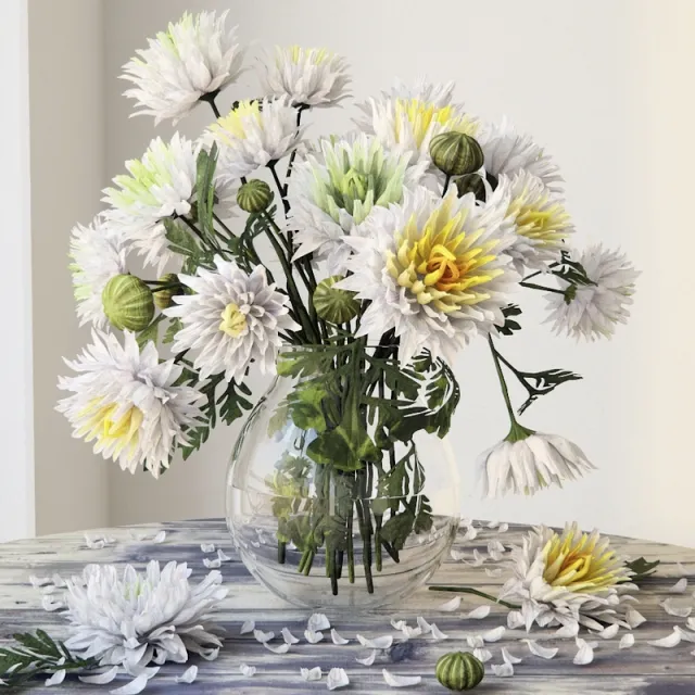 decoration – Chrysanthemums 3D Model decoration – Chrysanthemums 3D Model