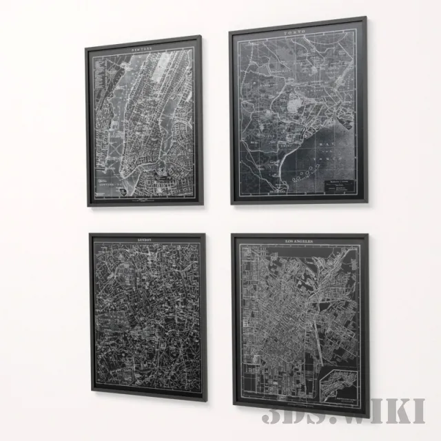 decoration – City maps 3D Model