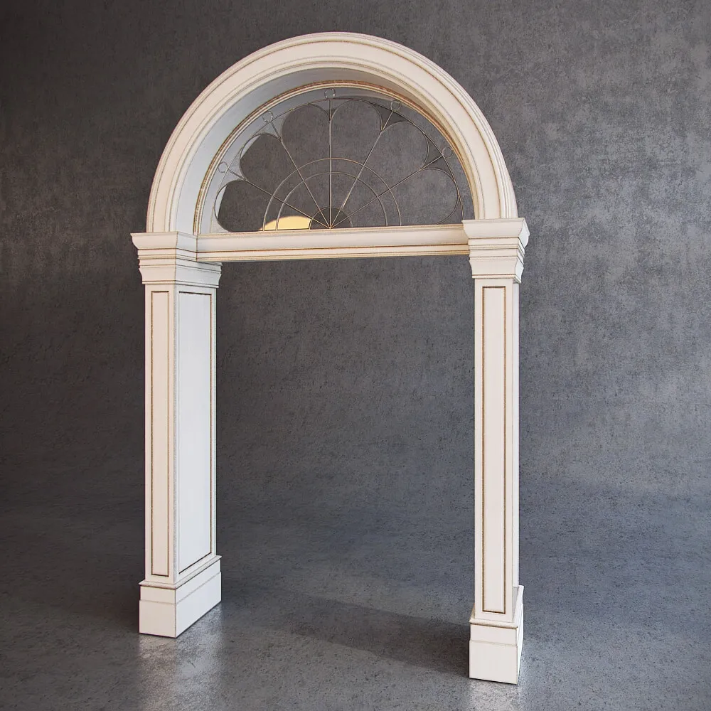 decoration – Classic arched portal with stained glass 3D Model decoration – Classic arched portal with stained glass 3D Model