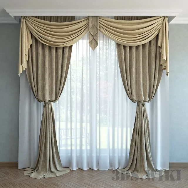decoration – Classic assembled curtain 3D Model decoration – Classic assembled curtain 3D Model