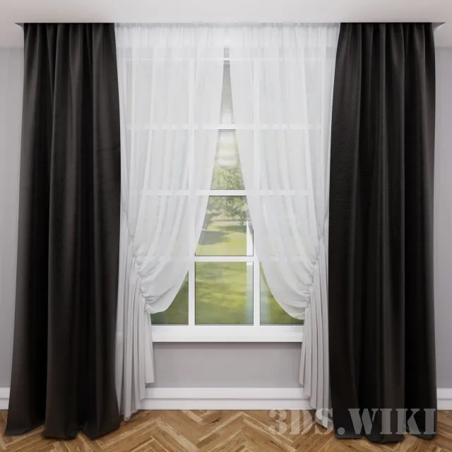 decoration – Classic curtains and tulles 3D Model