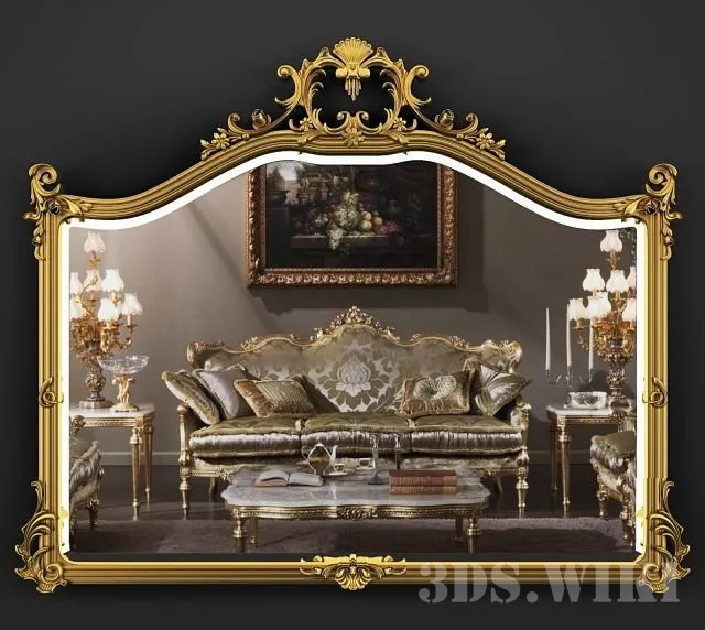 decoration – Classic mirror Ornate Giltwood 3D Model decoration – Classic mirror Ornate Giltwood 3D Model