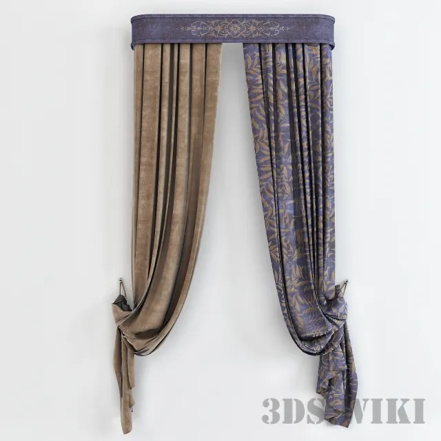 decoration – Classic velor curtains 3D Model decoration – Classic velor curtains 3D Model