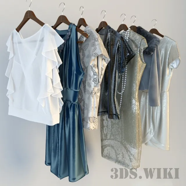 decoration – Clothes on hangers 3D Model