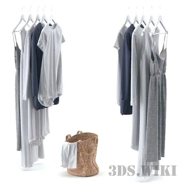 decoration – Clothes with basket 3D Model