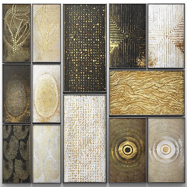 decoration – Collection of paintings. Gold. 3 3D Model