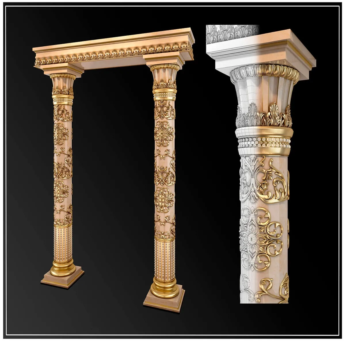 decoration – Column cornice 3D Model