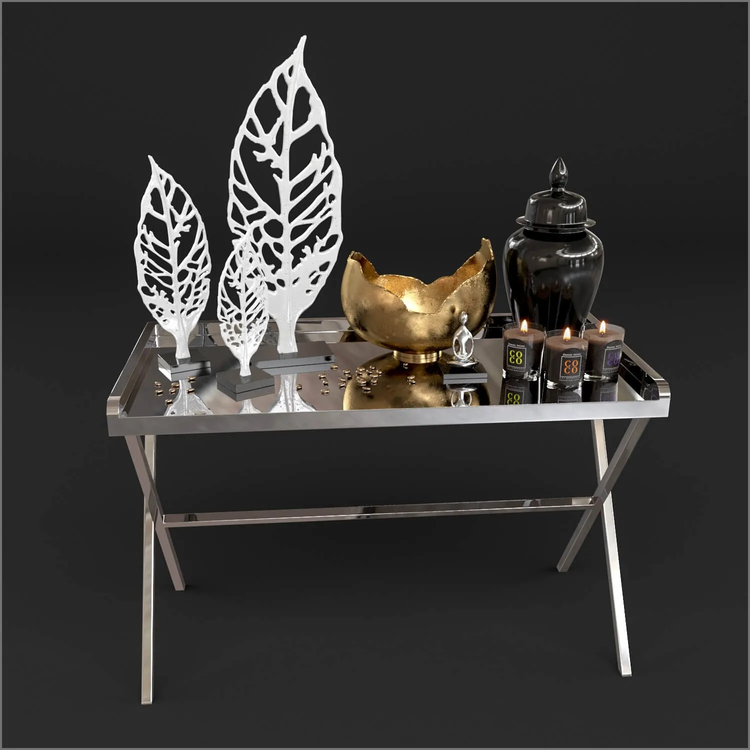 decoration – Console  and  Decor  set 4 3D Model