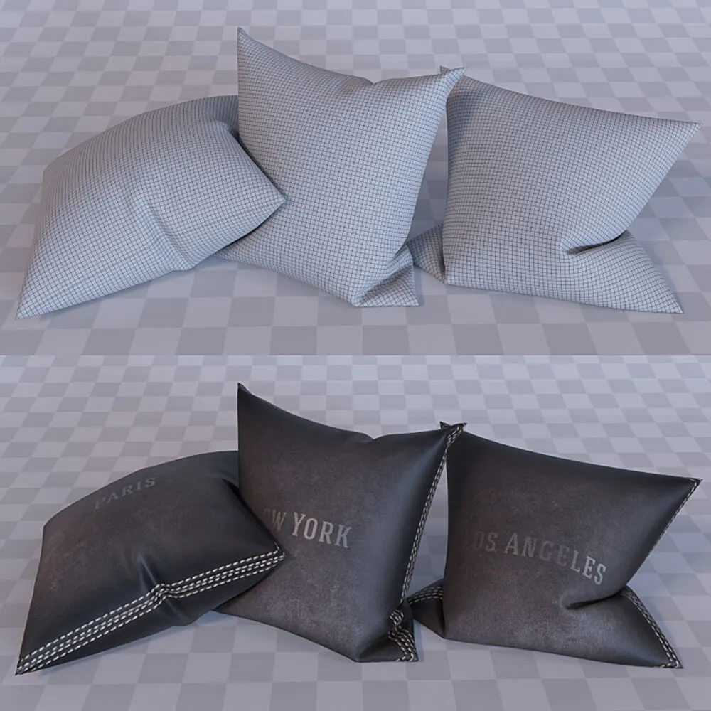 decoration – Contemporary pillows 3D Model decoration – Contemporary pillows 3D Model