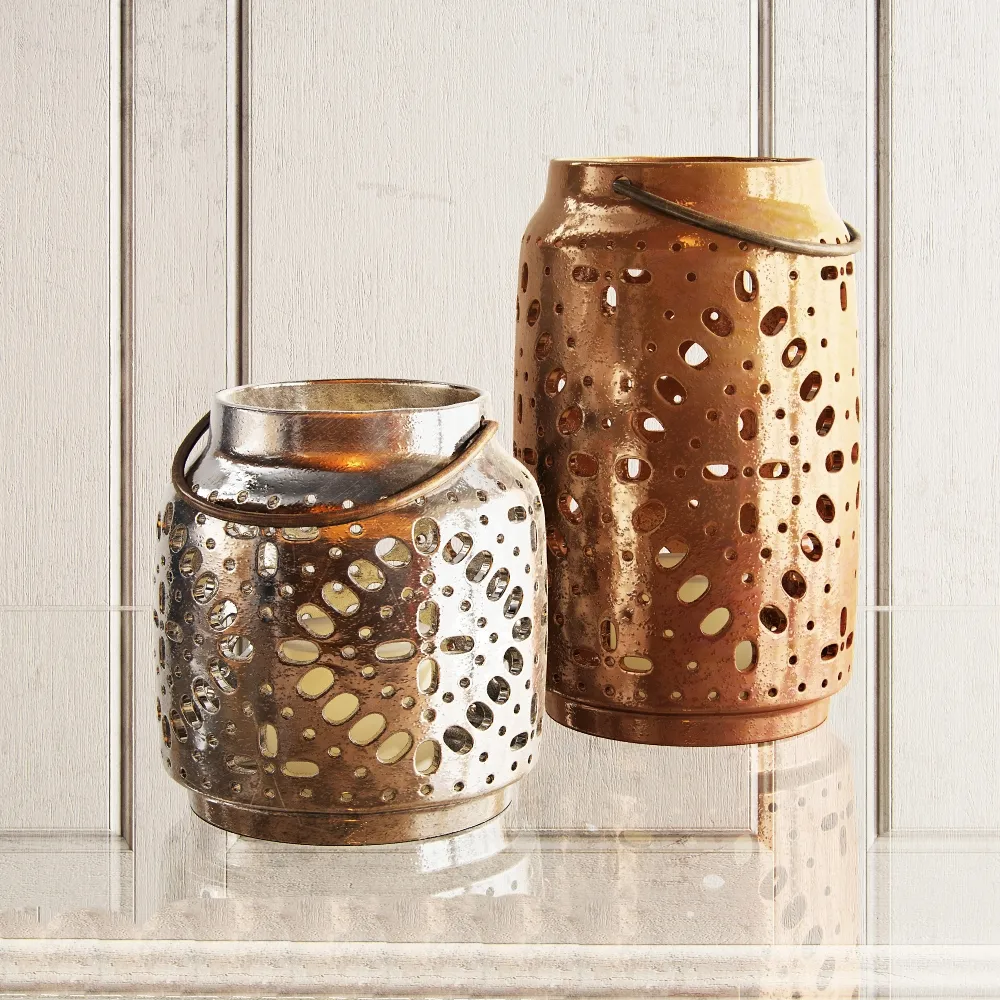 decoration – Crate & barrel wisteria metallic ceramic lanterns 3D Model