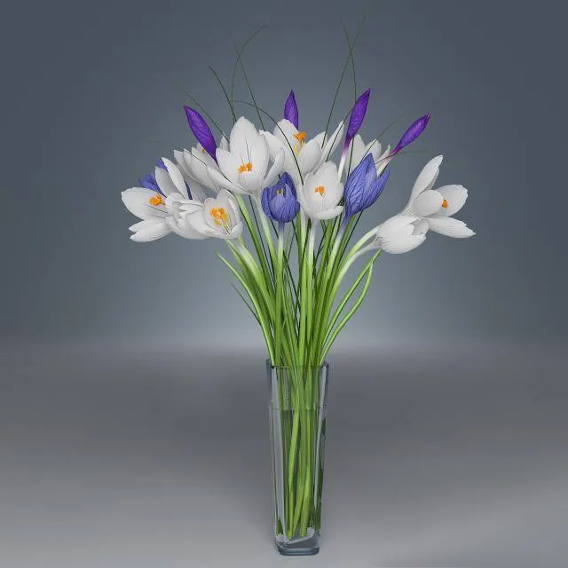 decoration – Crocus flowers 3D Model