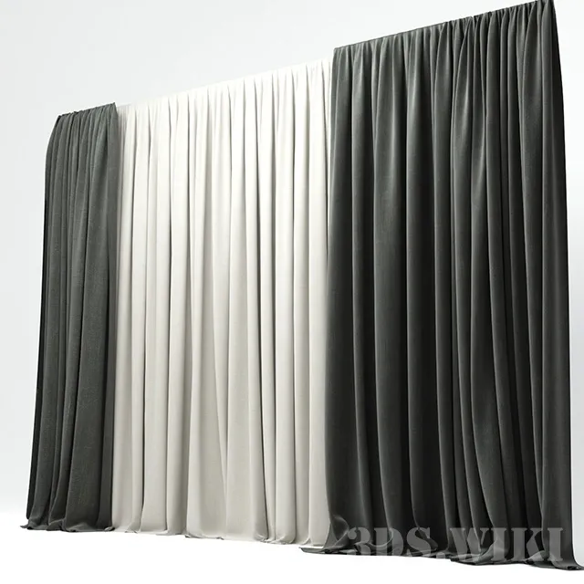 decoration – Curtain with tulle 3D Model decoration – Curtain with tulle 3D Model