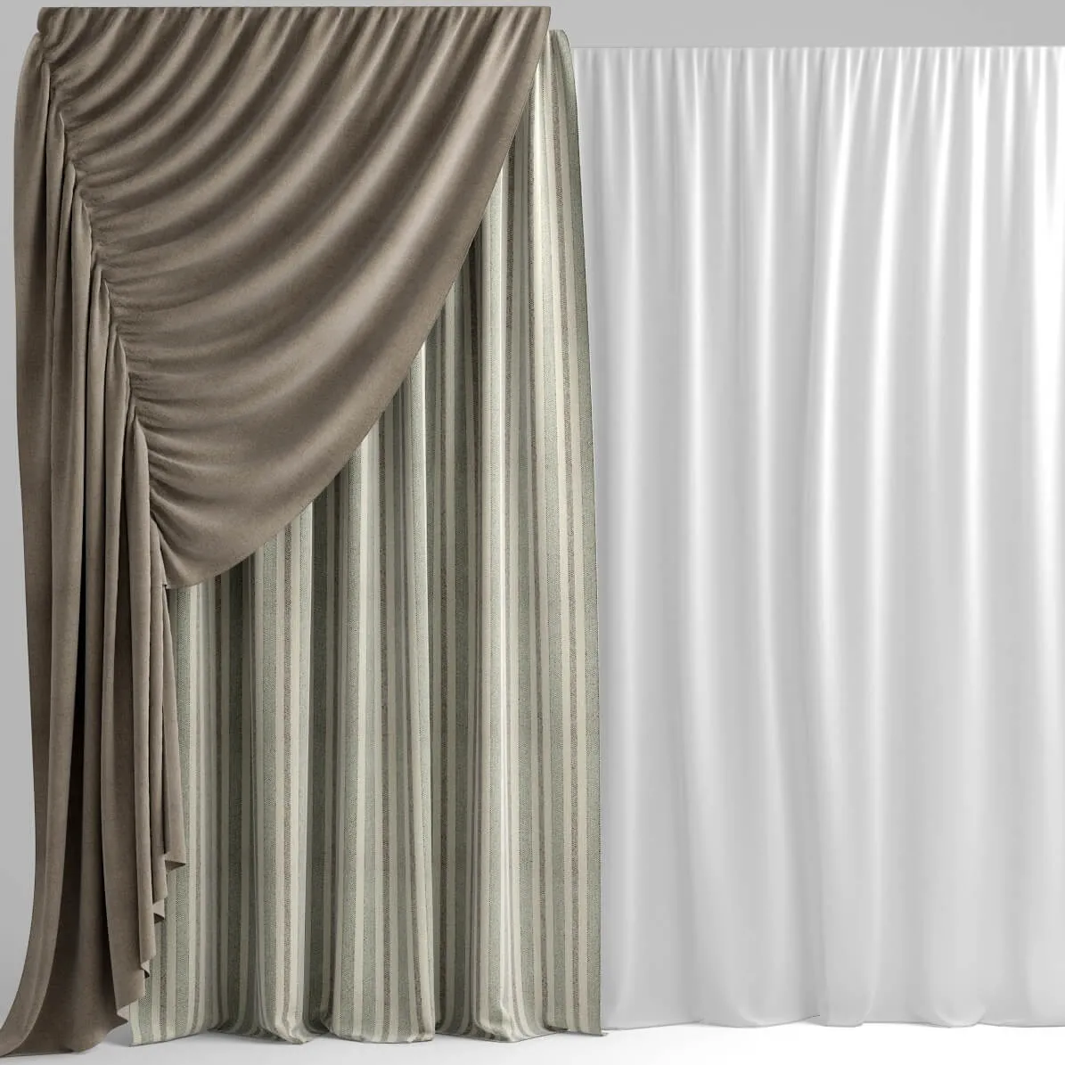 decoration – Curtains and tulle 4 3D Model decoration – Curtains and tulle 4 3D Model