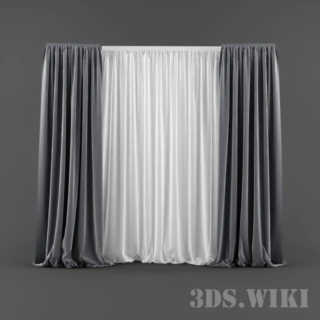 decoration – Curtains and tulles for the living room 3D Model decoration – Curtains and tulles for the living room 3D Model