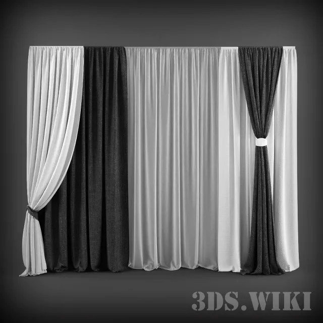 decoration – Curtains and tulles in different versions 3D Model decoration – Curtains and tulles in different versions 3D Model