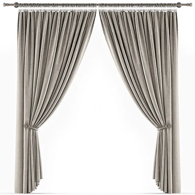 decoration – Curtains beige 2 3D Model decoration – Curtains beige 2 3D Model