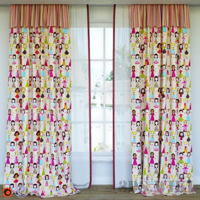 decoration – Curtains for the nursery 3D Model decoration – Curtains for the nursery 3D Model