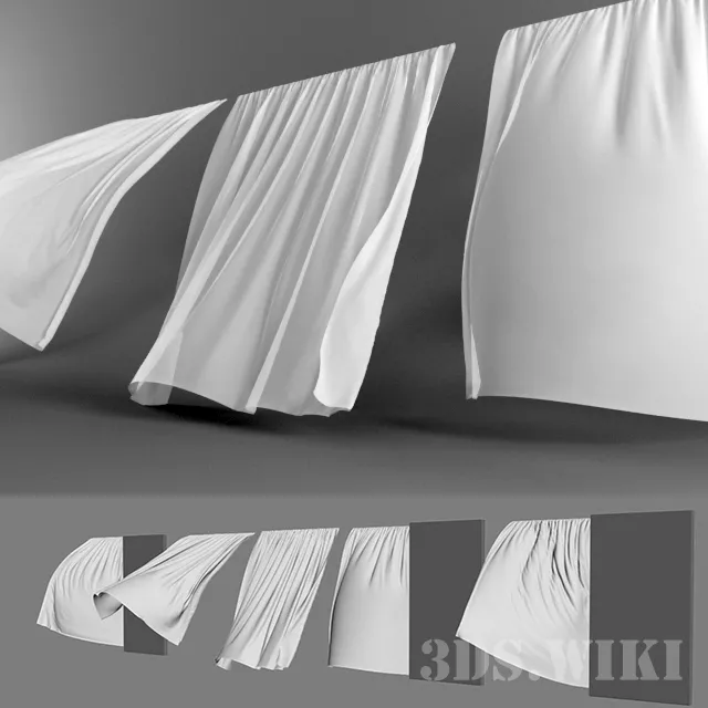 decoration – Curtains in the wind 3D Model decoration – Curtains in the wind 3D Model