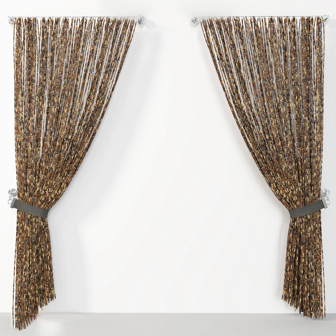 decoration – Curtains made of wooden beads V31 3D Model
