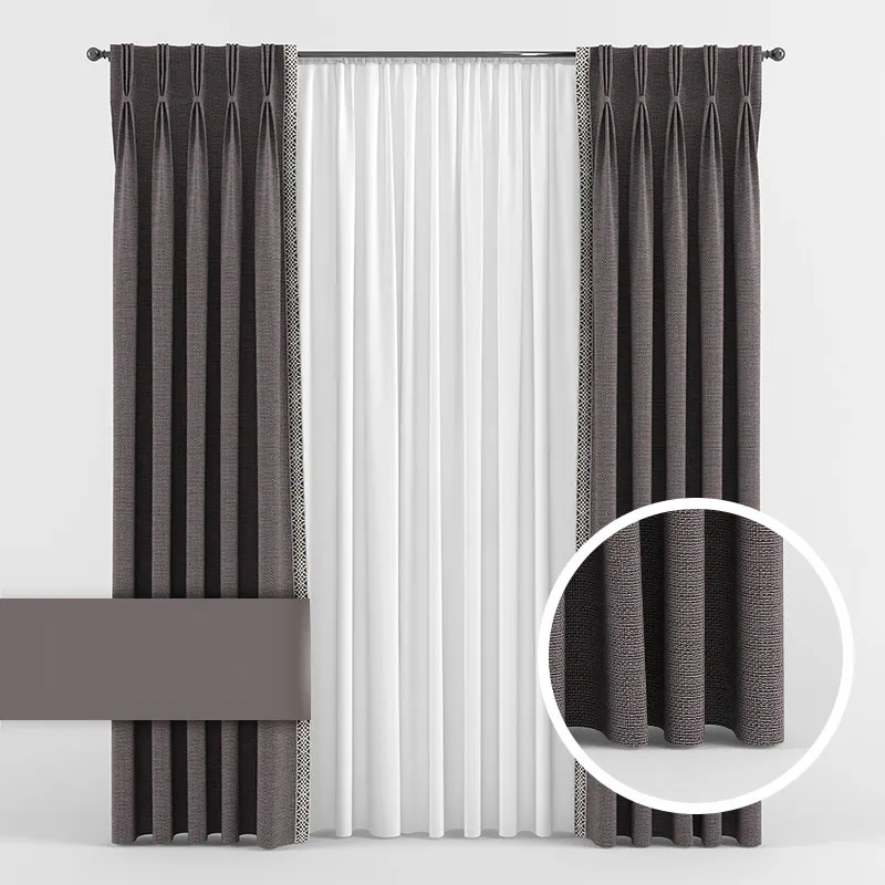 decoration – Curtains with triple pleats 3D Model decoration – Curtains with triple pleats 3D Model
