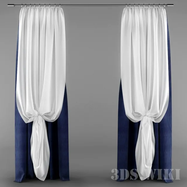 decoration – Curtains with tulle 3D Model decoration – Curtains with tulle 3D Model