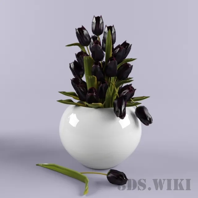 decoration – Dark tu; lady in a vase 3D Model