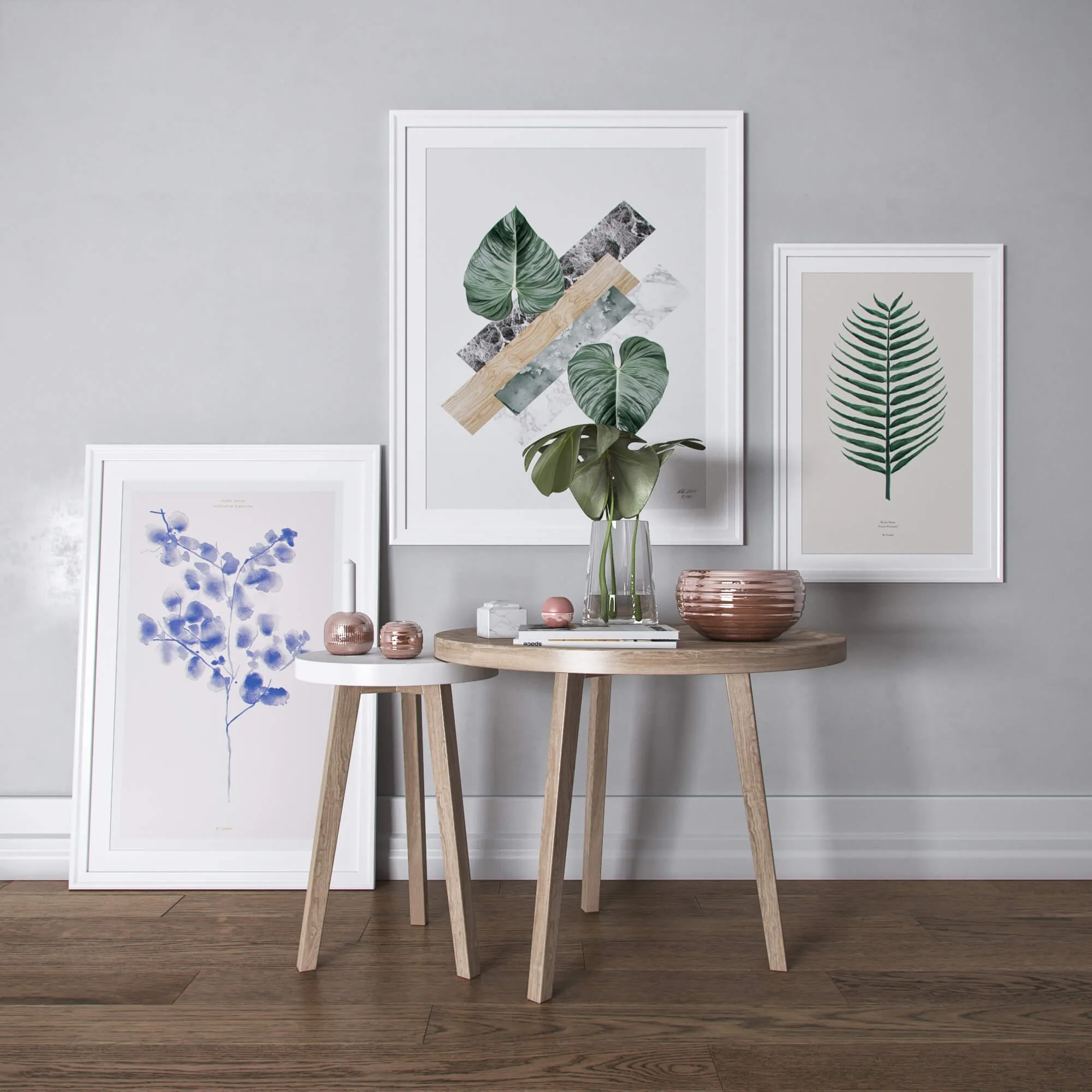 decoration – Decor set White and Green 3D Model