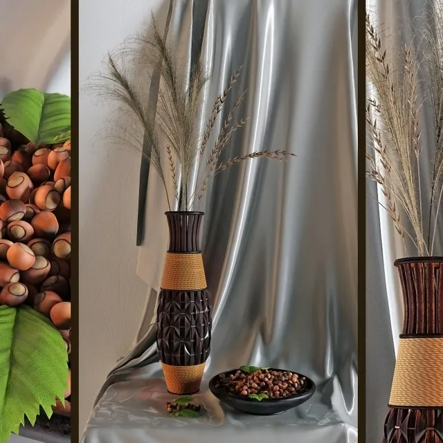 decoration – Decor with a vase and nuts 3D Model