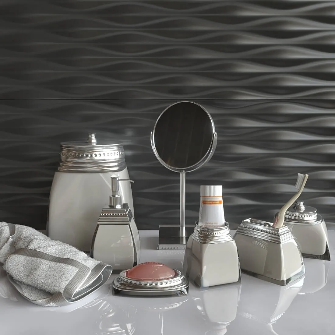 decoration – Decorative bathroom set Prima Nova Jasmine 7 3D Model