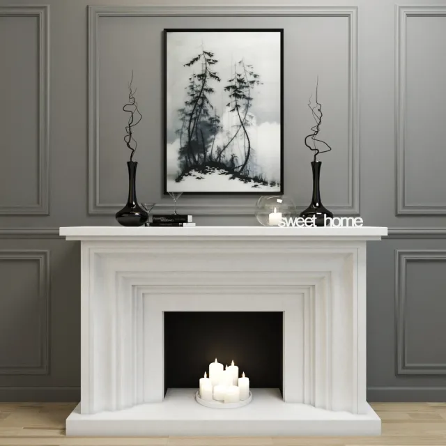 decoration – Decorative fireplace 1 3D Model