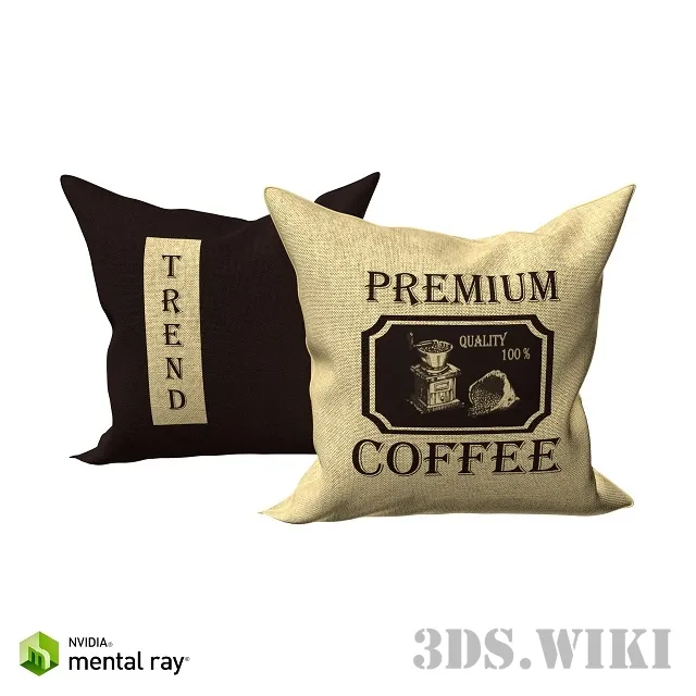 decoration – Decorative pillows with coffee print 3D Model decoration – Decorative pillows with coffee print 3D Model