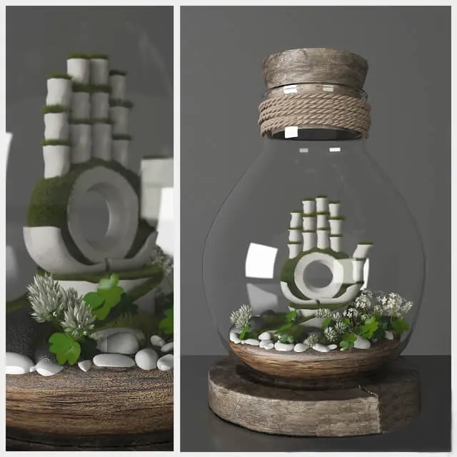 decoration – Decorative Set Ethnic Florarium 3D Model
