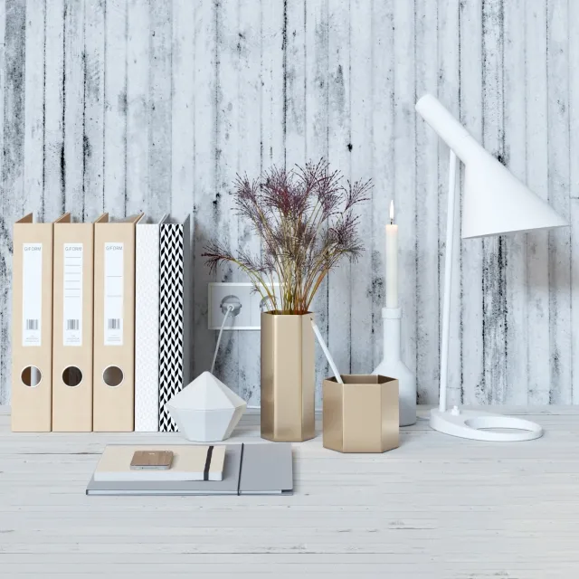 decoration – Decorative set for the office desk 3D Model